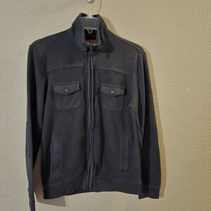 Alfani Slim Fit Mens Black Zip Up Light Weight Jacket Size Small Pockets